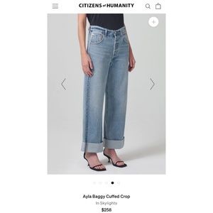 Citizens of Humanity (sold out online) Ayla bagged cuffed. Size 24. Worn twice